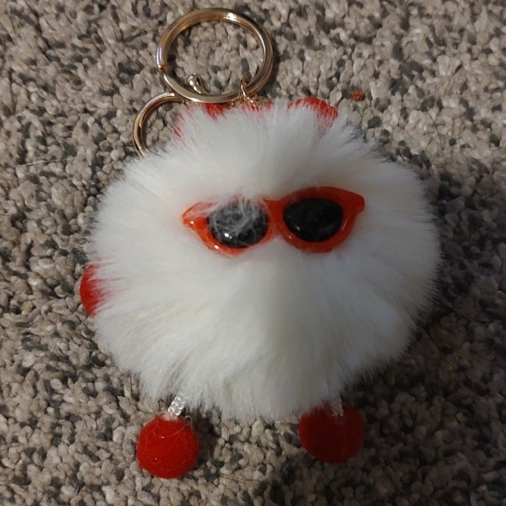 5 For $20 Cute Fluffy Keychain with Gold Accents